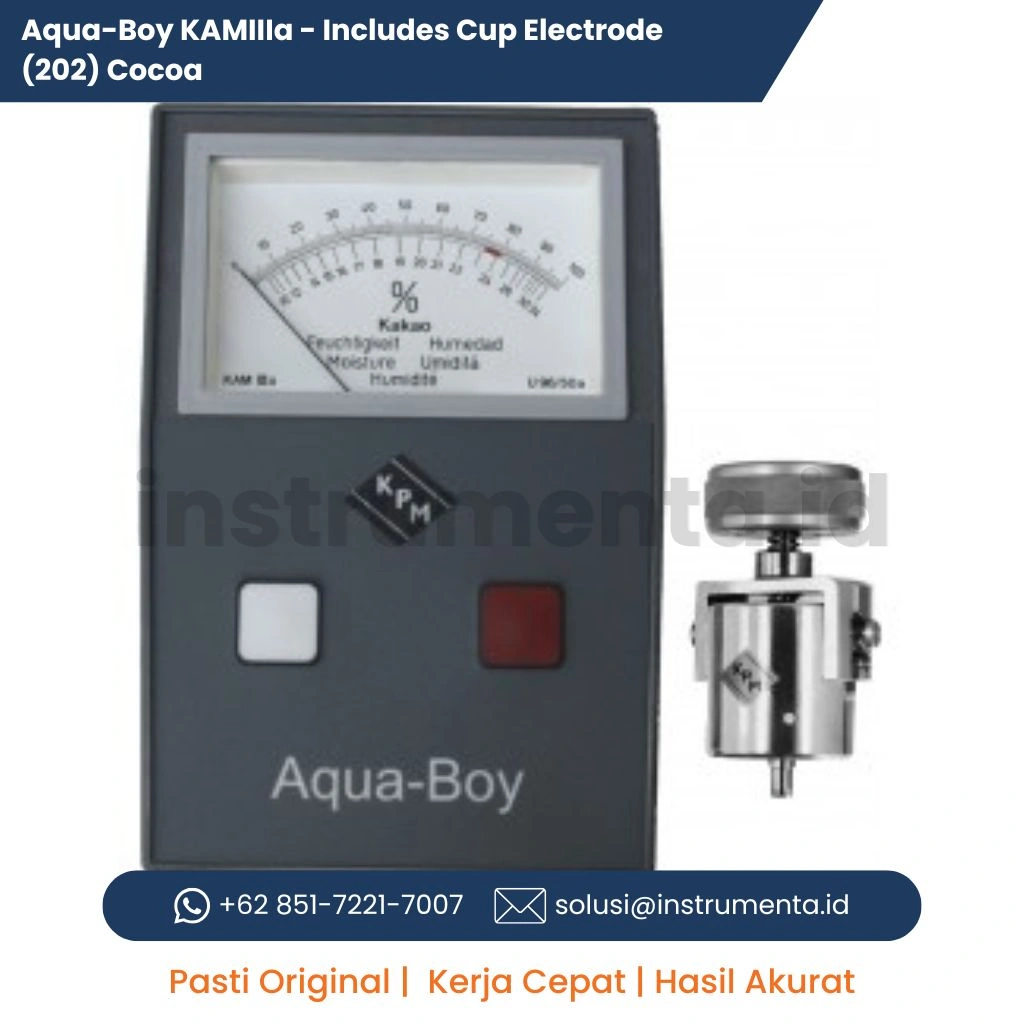 Distributor Aqua-Boy KAMIIIa Cocoa Moisture Meter dengan Cup Electrode 202 untuk Pengukuran Kadar Air Biji Kakao